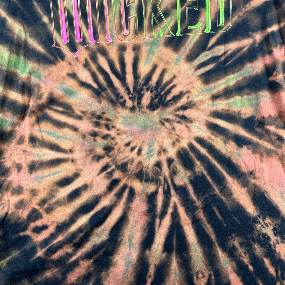 Wicked Off The Shoulders Black Tie Dyed Play Graphic T-Shirt 3XL NWOT - Picture 4 of 10